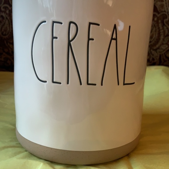 Rae Dunn CEREAL Canister with exposed clay base - Picture 2 of 7